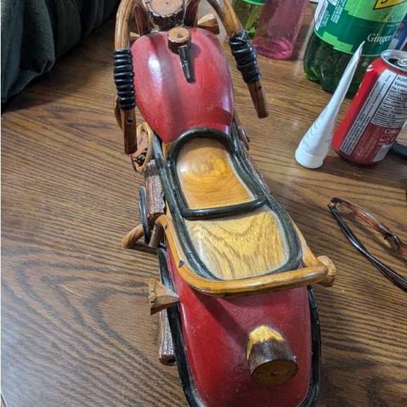 Hand Carved Motorcycle - Picture 3 of 4